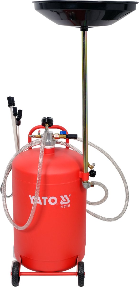 YATO Pneumatische Olie Opvang- en Olie Ververser - 70L Tank - Met 5L Opvangbak & 6 Zuigsondes (YT-07191)