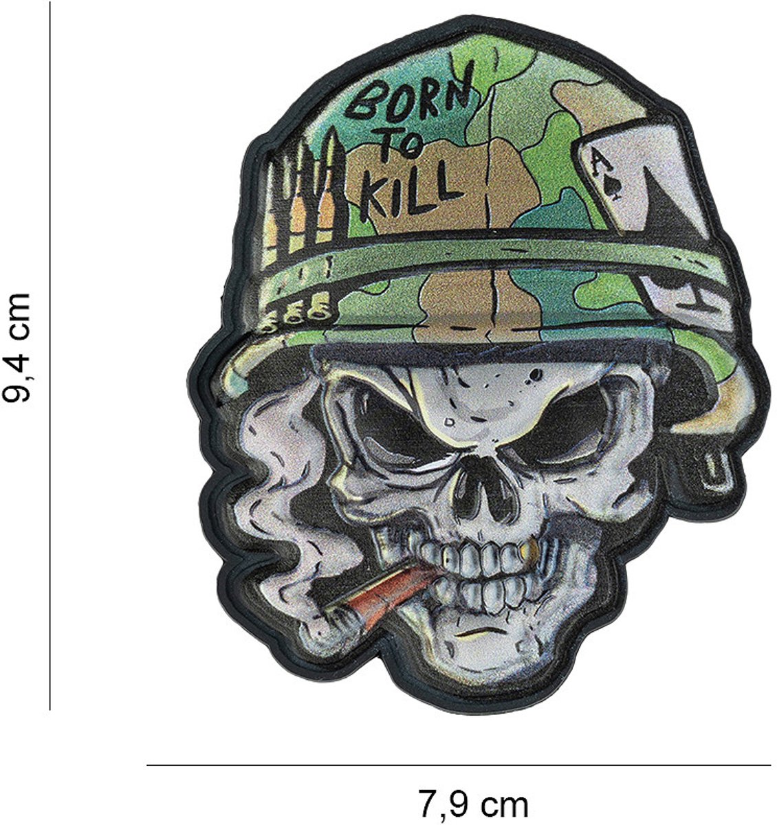 Embleem 3D UV Skull Vietnam ace #8039