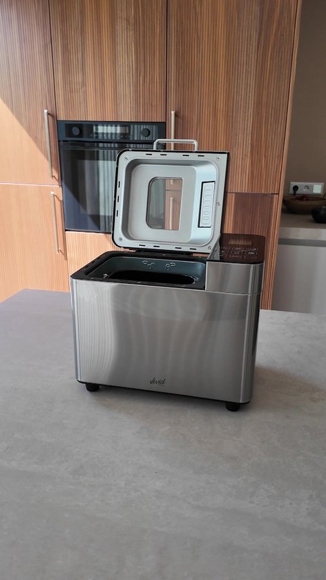 Vivid Green Broodbakmachine - Warmhoudfunctie & Timer - 18 programma's - 500/1000 gram - PFAS vrij - Glutenvrij programma - Broodmachine - 600W - RVS