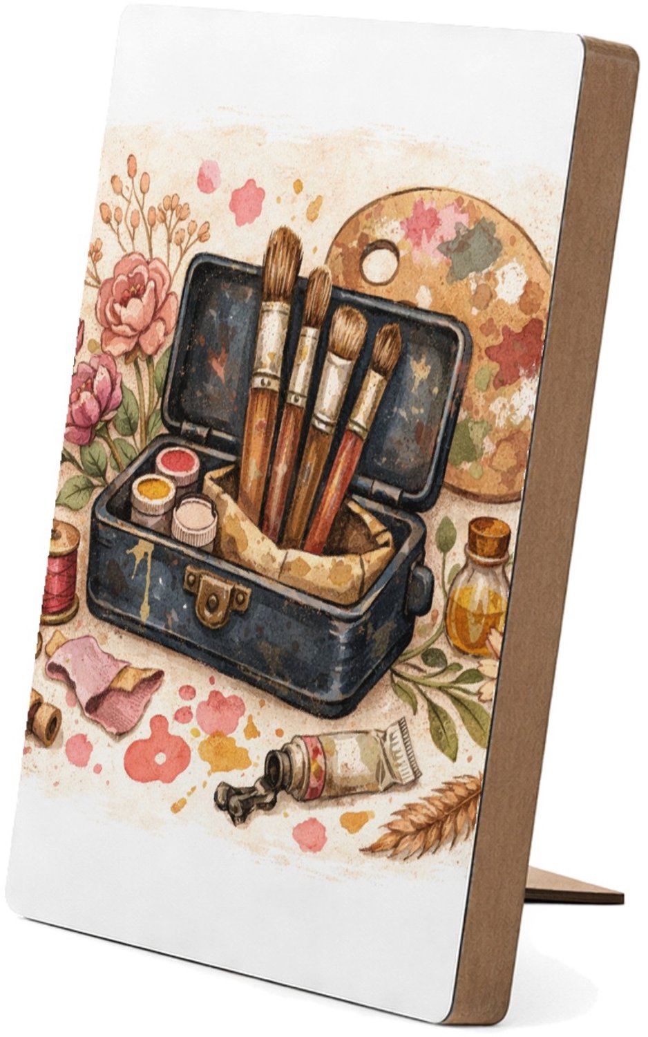 Mr Cadeautjes Glasframe/MDF 12,7 x 17,8 - design Romantische hobbyprint met een centraal retro-object en loss | cadeau Wit