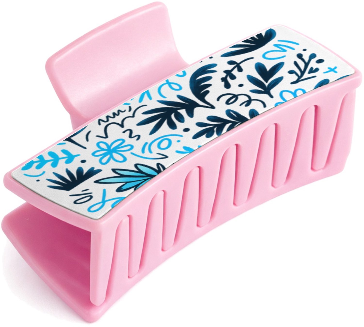 Mr Cadeautjes Baby haarspeld - design Neonlijn-patroon met botanische vormen op zwart | cadeau