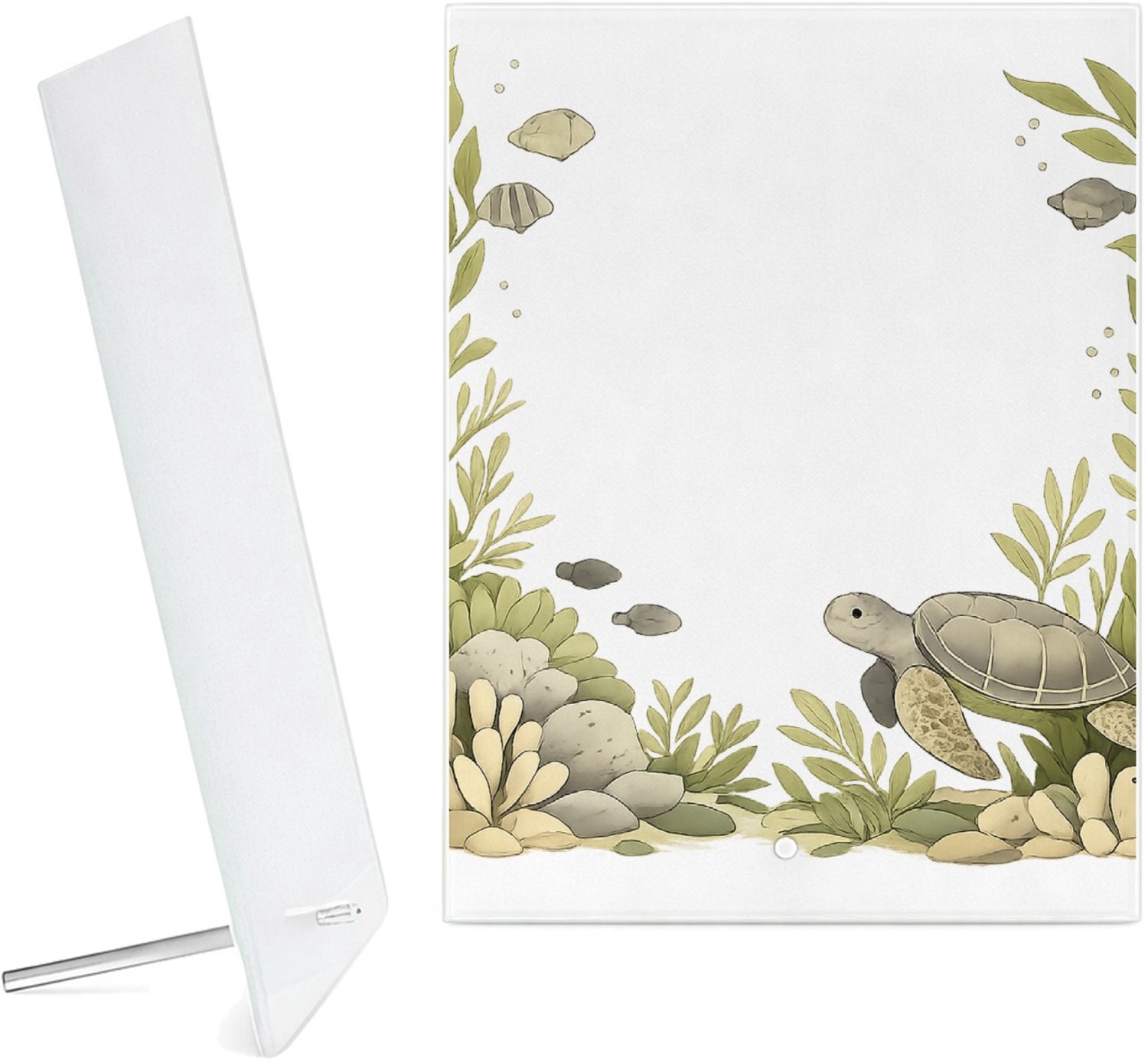 Mr Cadeautjes Glazen fotopaneel Onderwater-omlijsting met luchtige kern - 15 x 20 cm, staand - glas, decoratie, wanddecoratie | cadeau Wit