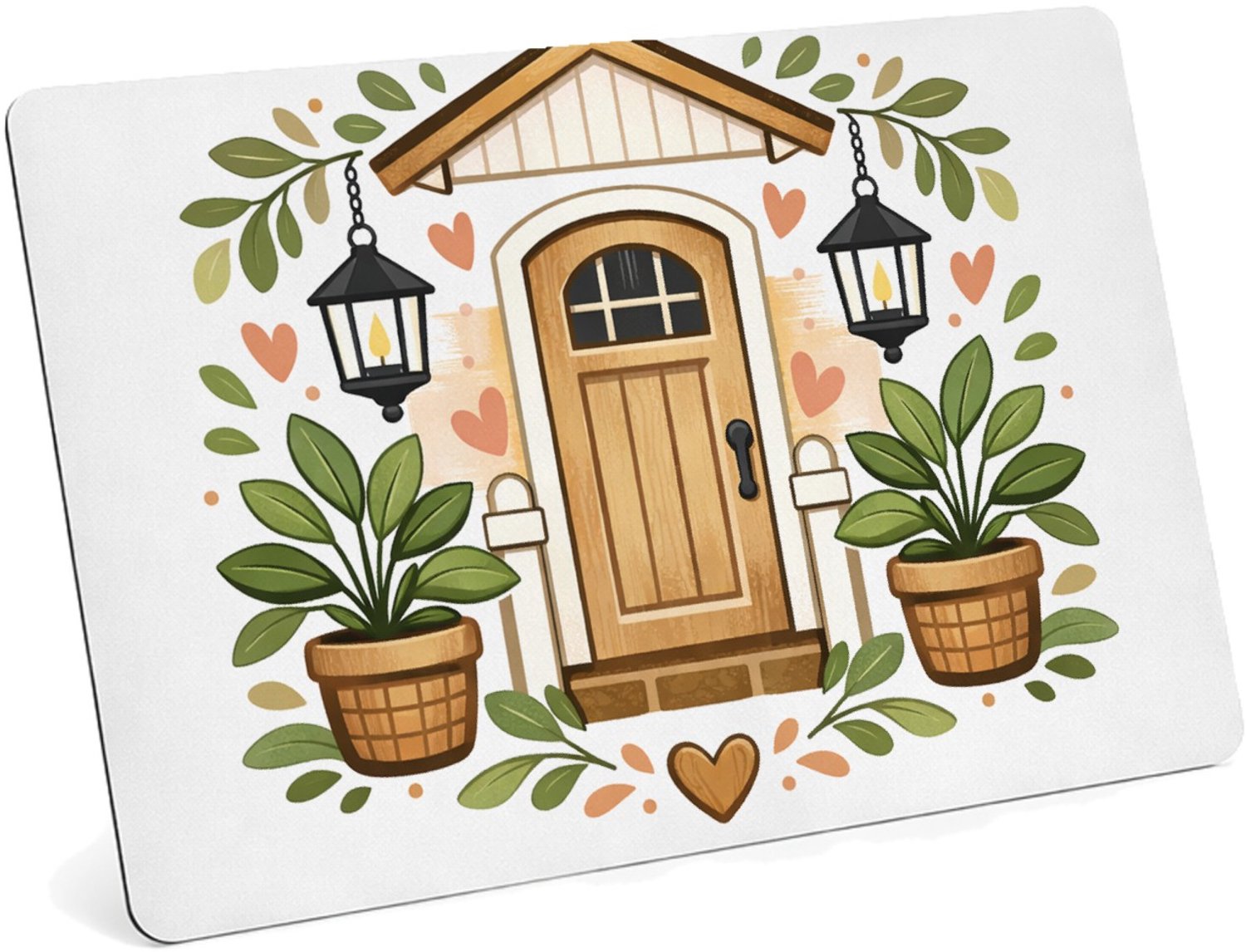 Mr Cadeautjes MDF magnetische fotolijst 28 x 19 - design Familie-entree met speelse botanische omlijsting | cadeau Wit