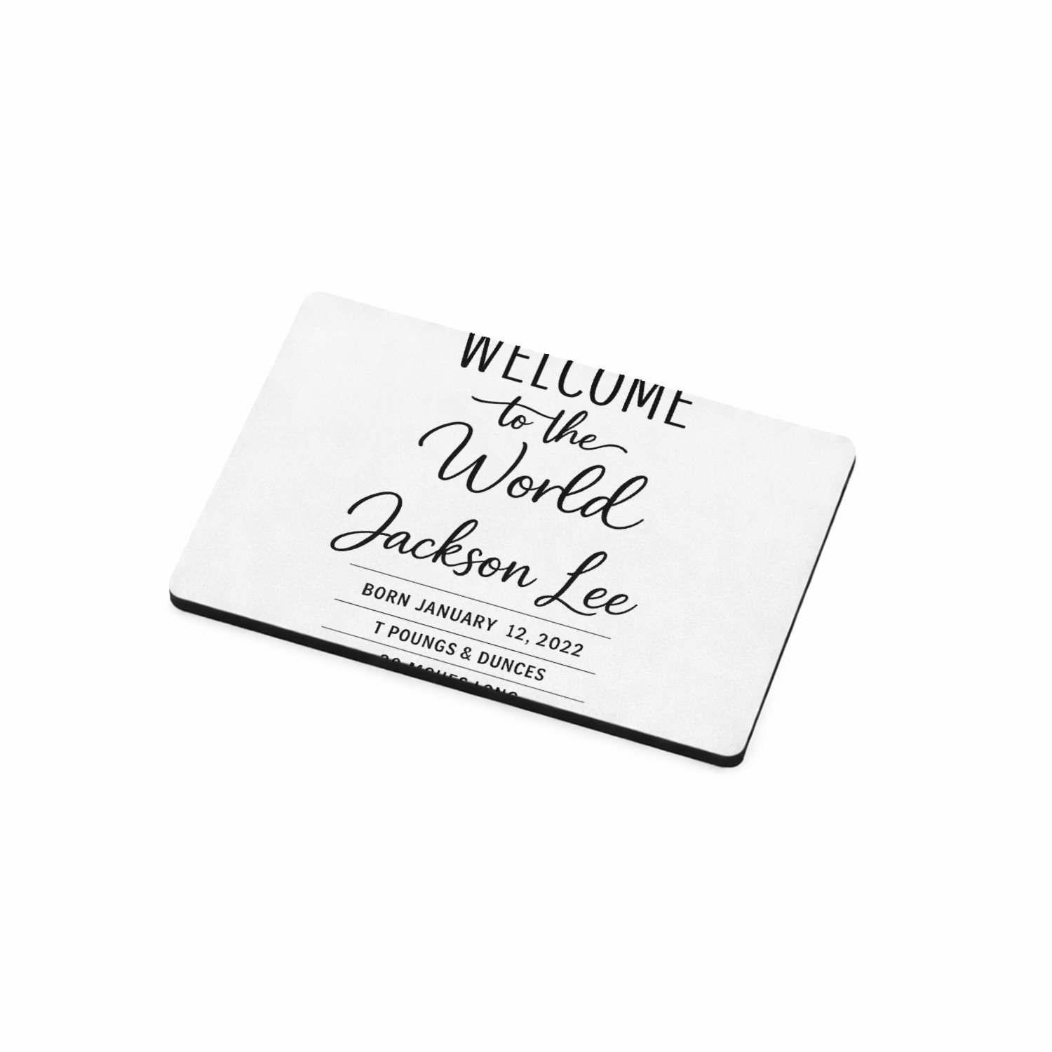 Mr Cadeautjes MDF magnetische fotolijst 7,5 x 5 - design Minimalistische familie-aankondiging met één groot kernwoord | cadeau Wit