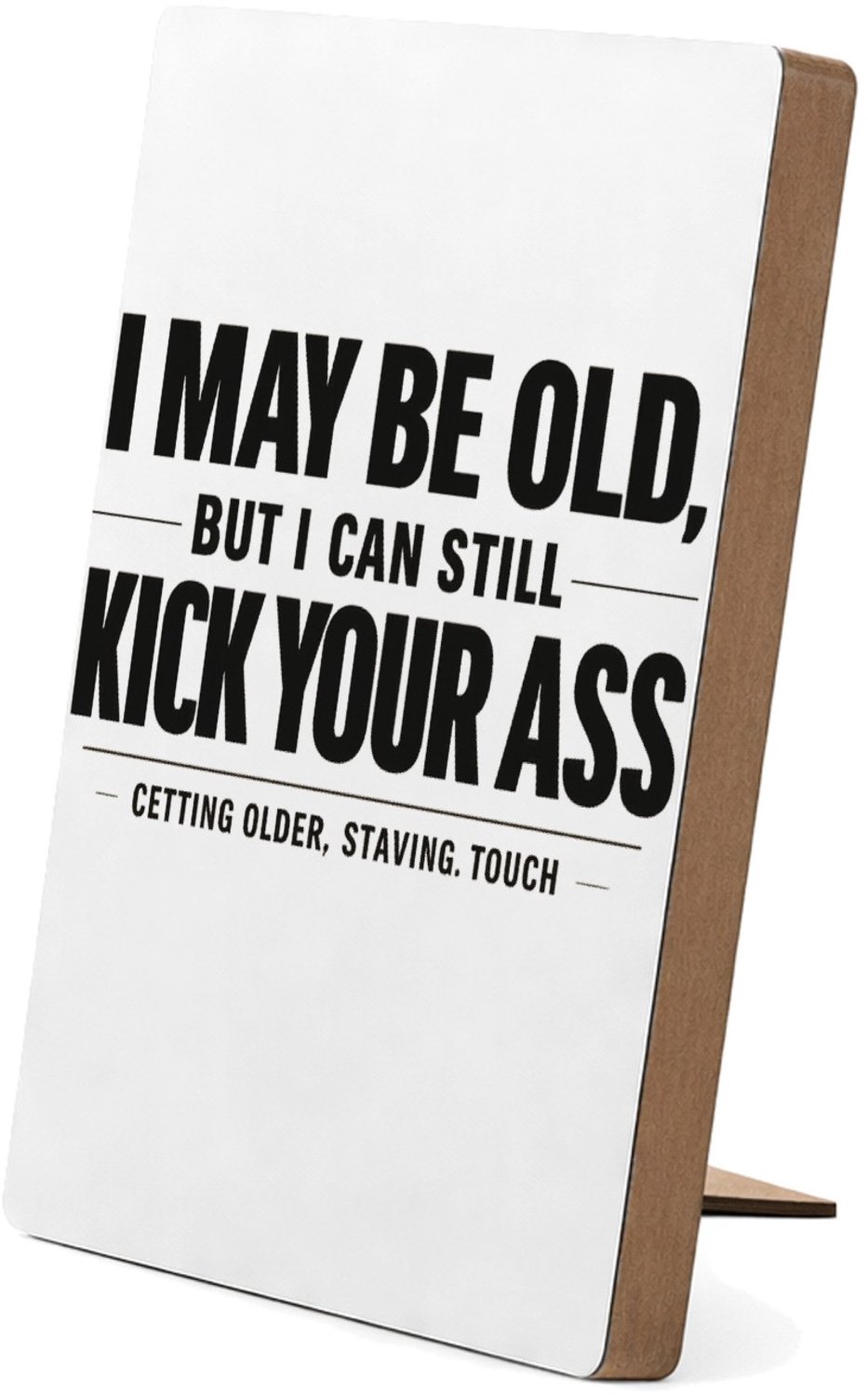Mr Cadeautjes Glasframe/MDF 12,7 x 17,8 - design Minimalistische verjaardagsstatement met zelfspot over energ | cadeau Wit