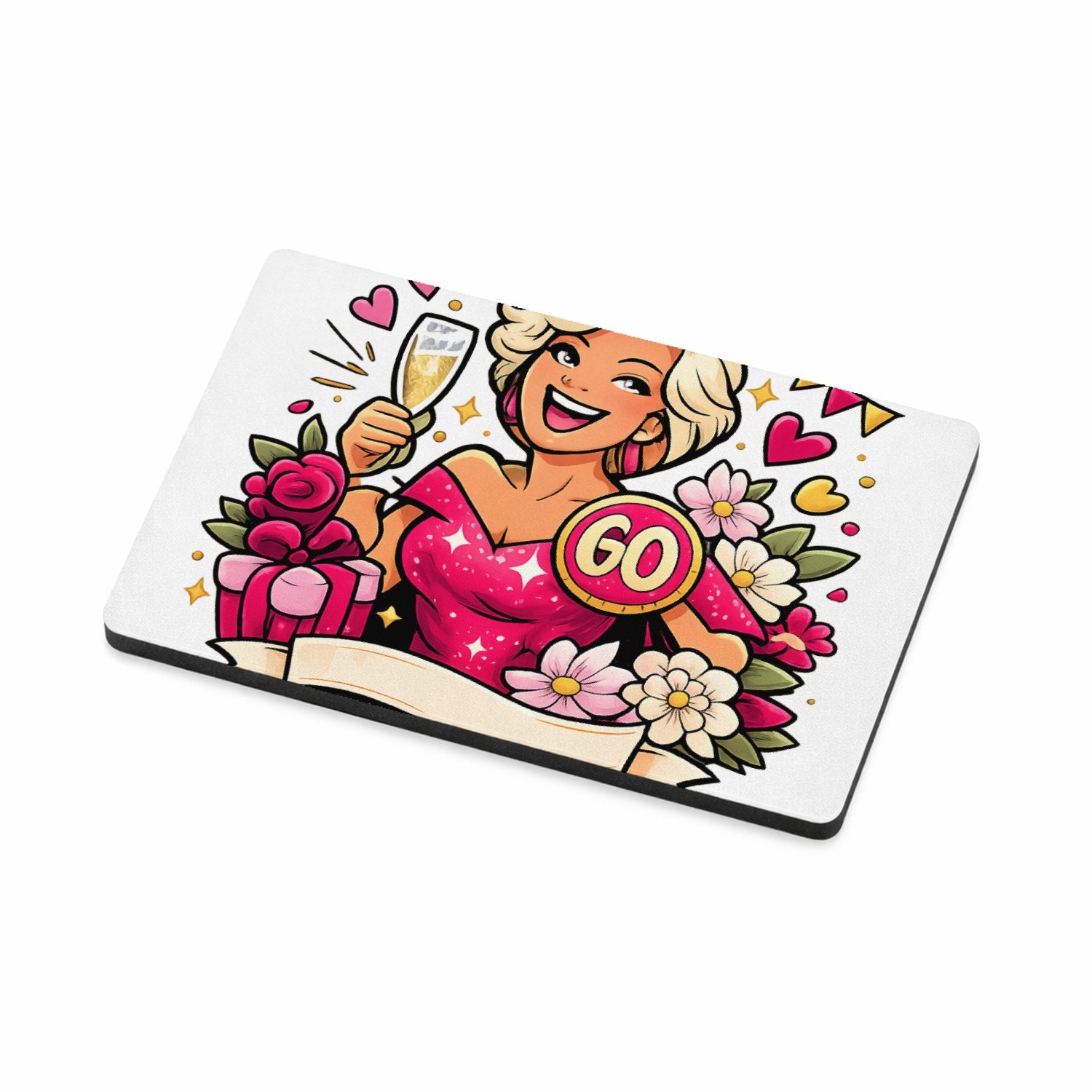 Mr Cadeautjes MDF magnetische fotolijst 7,5 x 5 - design Glamoureuze jubileumviering met een andere levensfase en een | cadeau Wit