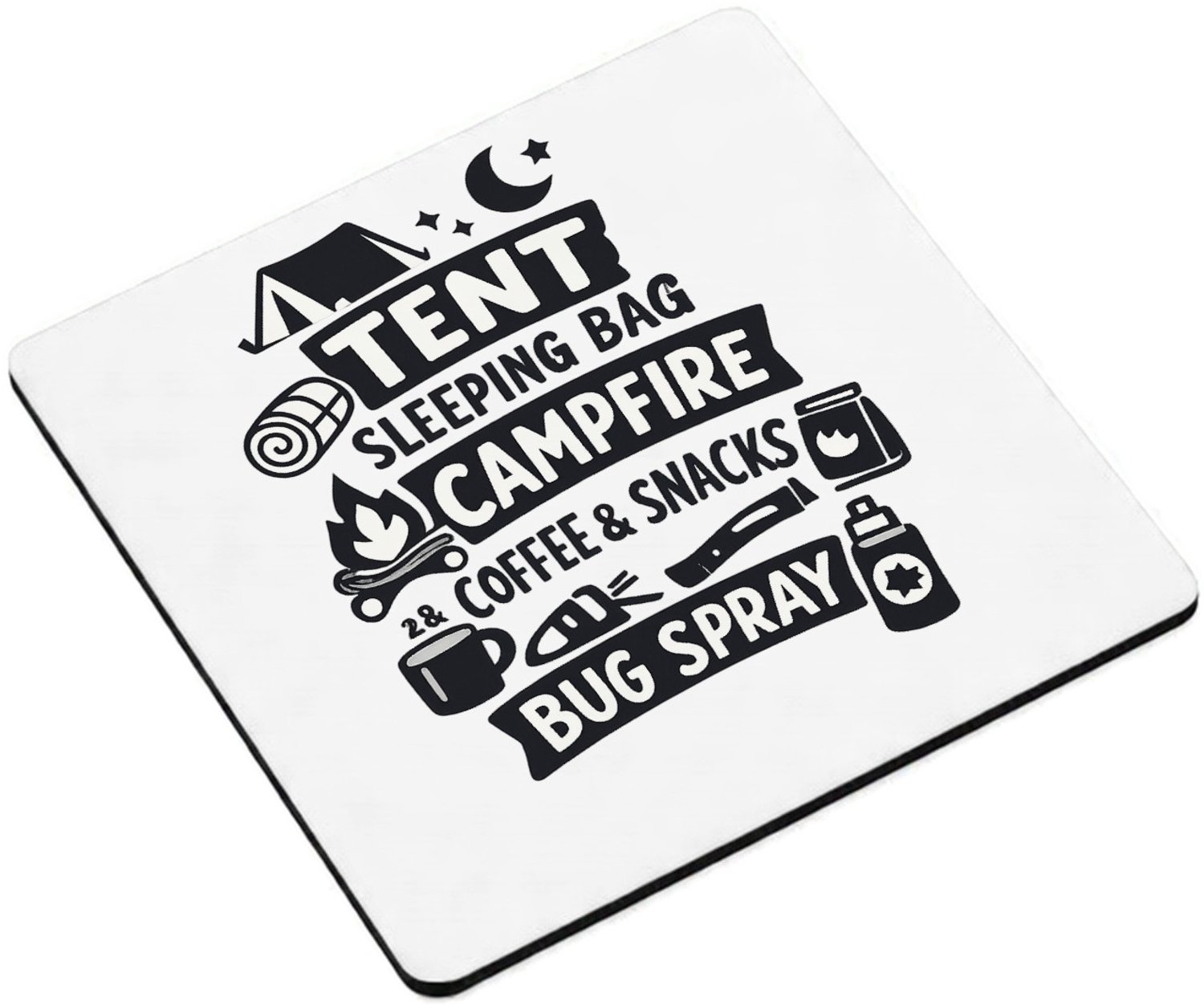Mr Cadeautjes MDF magnetische fotolijst vierkant 9,5 - design Een compacte humorprint over strandcomfort met dezelfde lijs | cadeau Wit