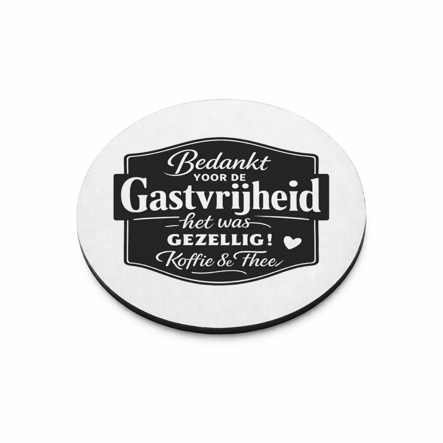 Mr Cadeautjes MDF magnetische fotolijst rond Ø 9,5 - design Een speels retro-keukenontwerp met grote typografie en een k | cadeau Wit