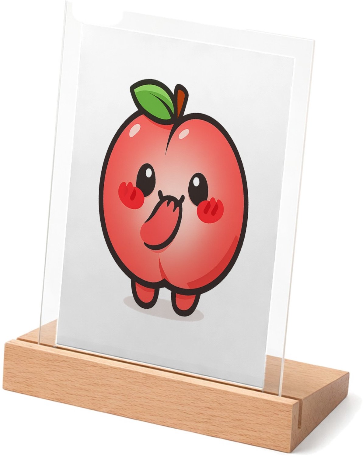 Mr Cadeautjes Glasframe met vaste tekst - design Een schattige maar een tikje brutale fruitfiguur met een ver | cadeau Wit