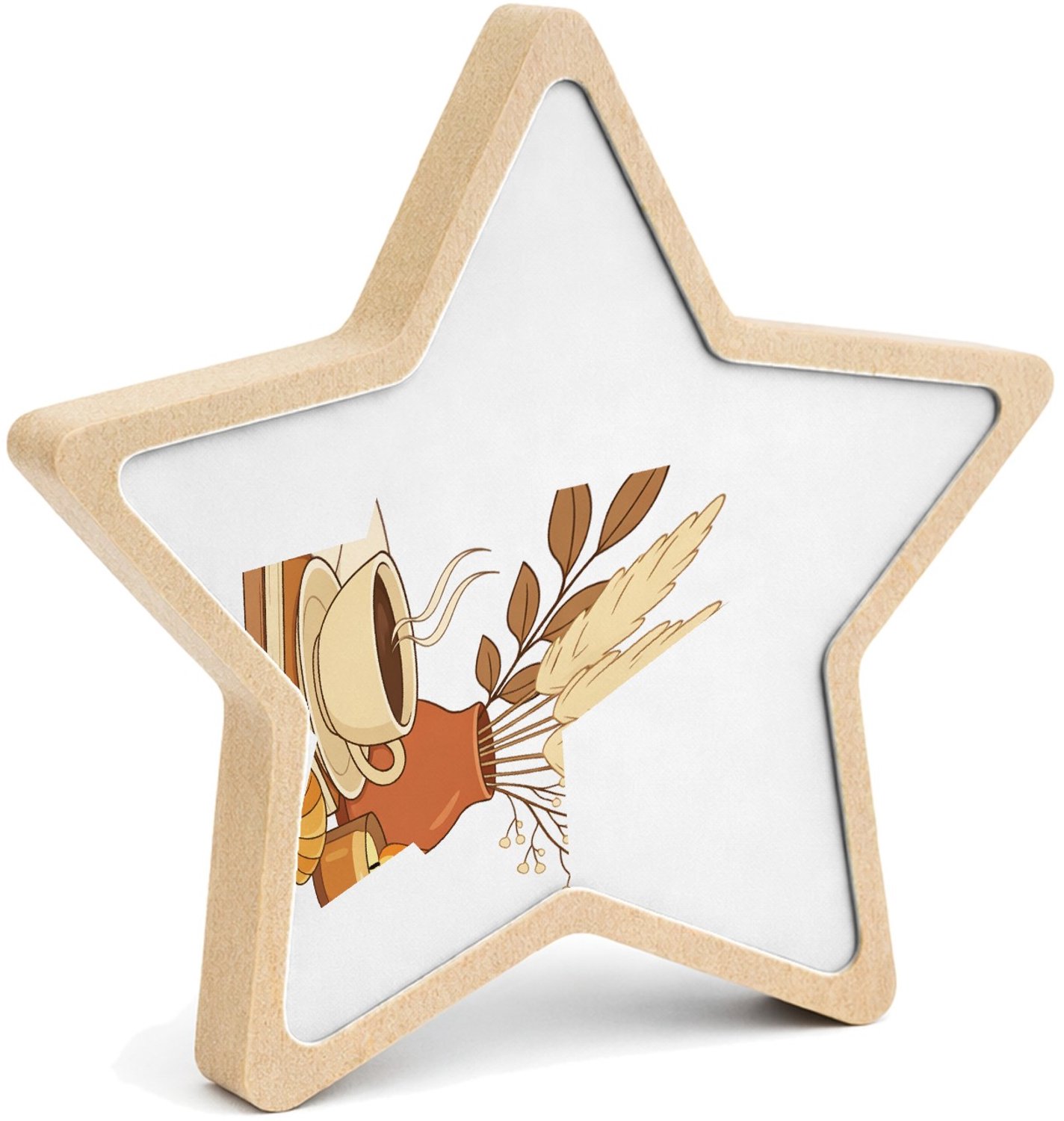 Mr Cadeautjes MDF fotolijst ster 14 x 13,5 - design Een minimalistische woontekstprint met een zachte, bemoedige | cadeau Wit