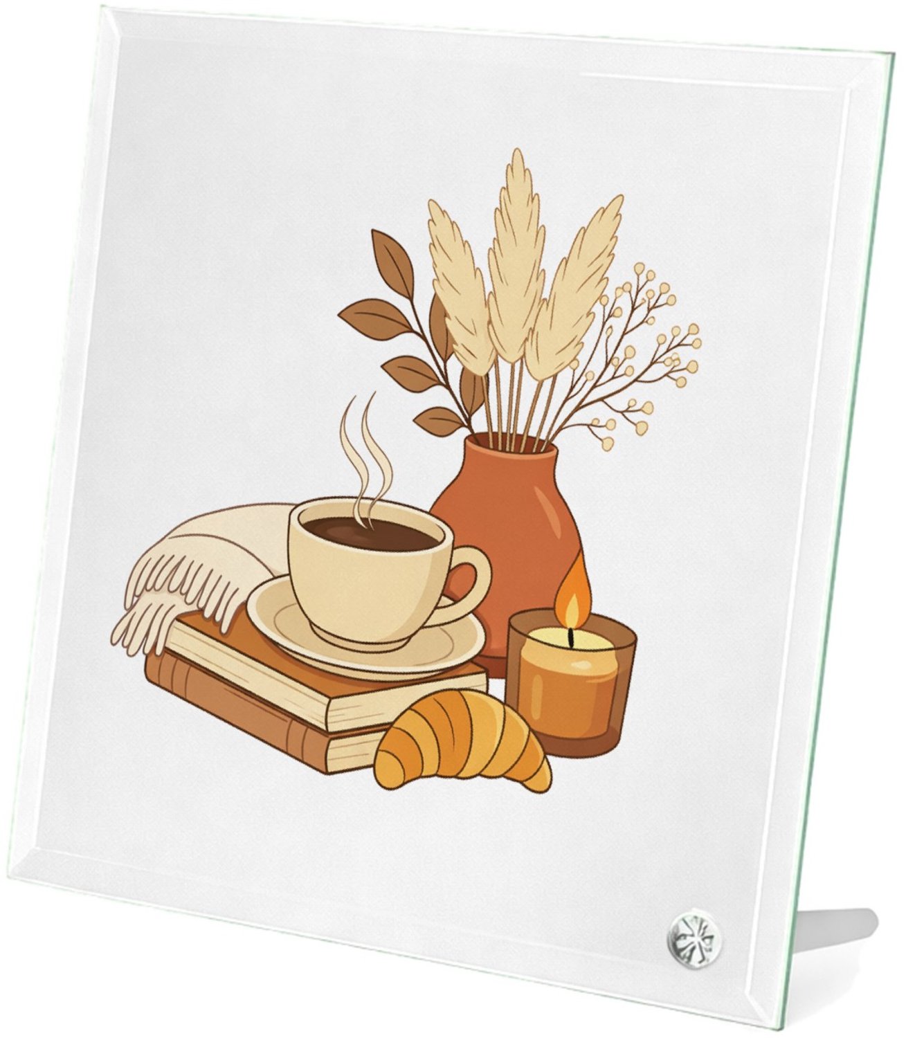 Mr Cadeautjes Glasframe 20 x 20 - design Een minimalistische woontekstprint met een zachte, bemoedige | cadeau Wit