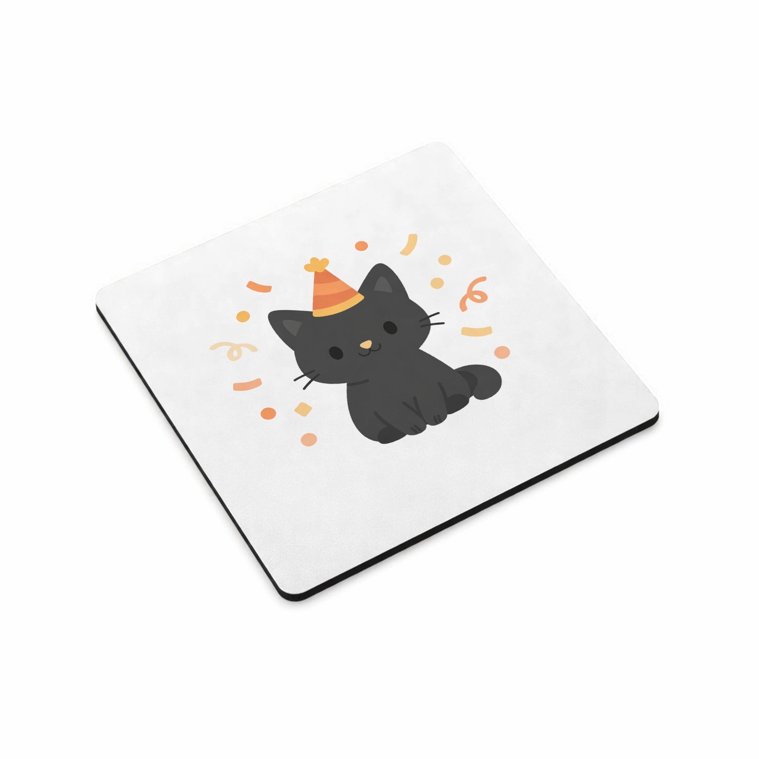 Mr Cadeautjes MDF magnetische fotolijst vierkant 9,5 - design Een rustige felicitatiekaart met een konijn op een zachte ac | cadeau Wit