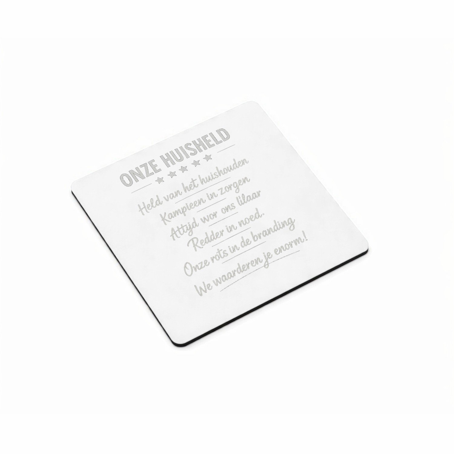 Mr Cadeautjes MDF magnetische fotolijst vierkant 9,5 - design Een soortgelijke humoristische waarderingsbadge, maar dan vo | cadeau Wit