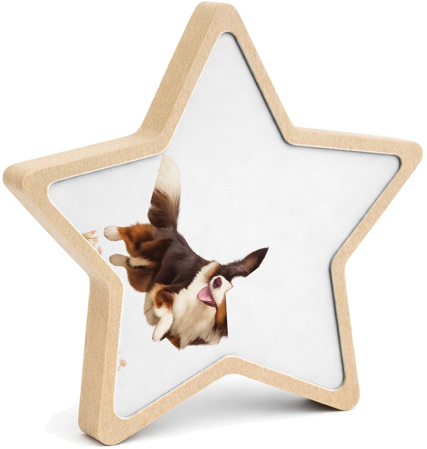 Mr Cadeautjes MDF fotolijst ster 14 x 13,5 - design Een krachtige, dromerige dierenprint met één hoofdfiguur in | cadeau Wit