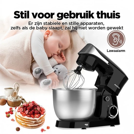 Keukenmachine – Mengkom 5 liter – 10 snelheden – Kantelkop – Zwart — afbeelding 4