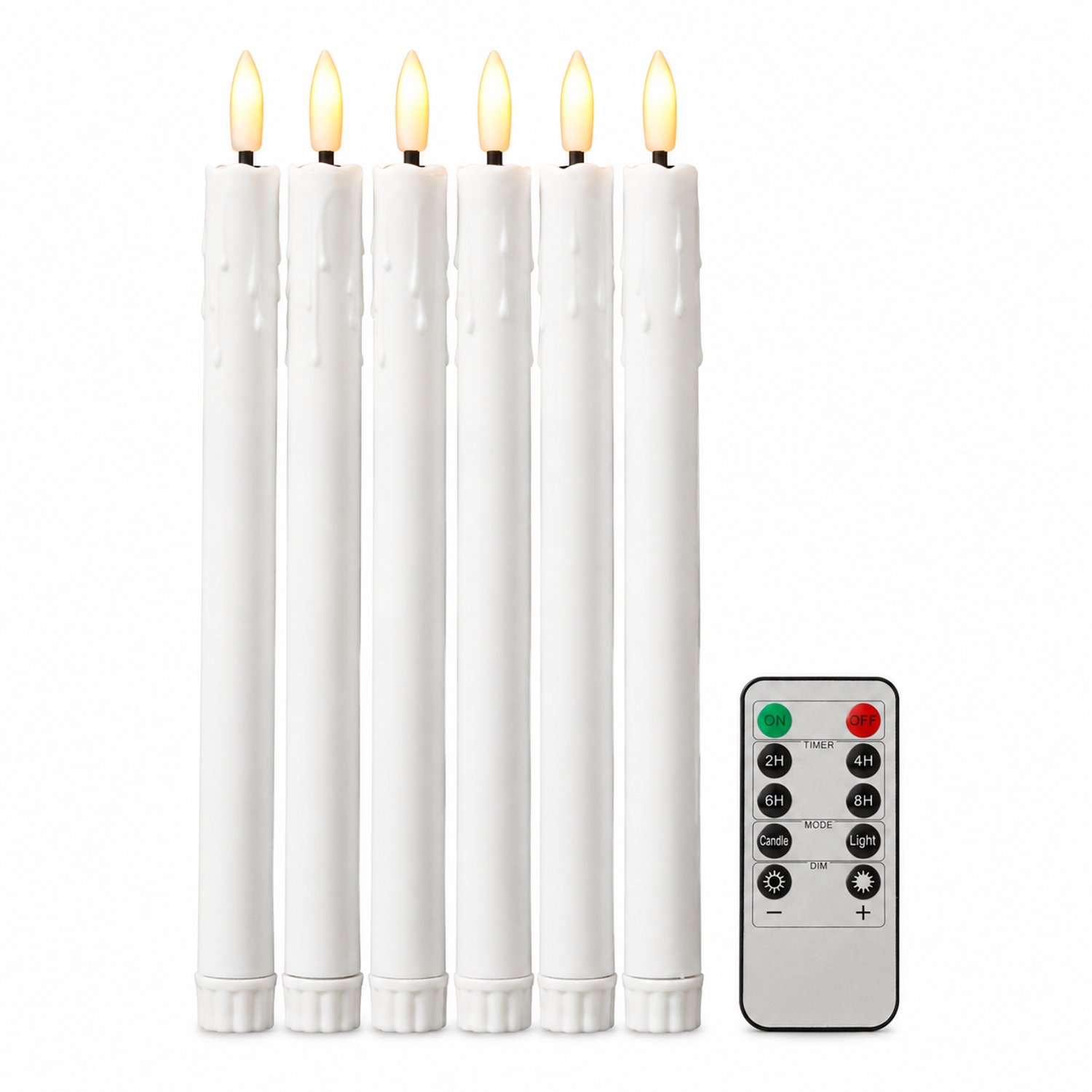 SWGOTA led kaarsen - 1 witte kaars met druppelreliëf en warm licht, afstandsbedienbare uitvoering, zonder afstandsbediening
