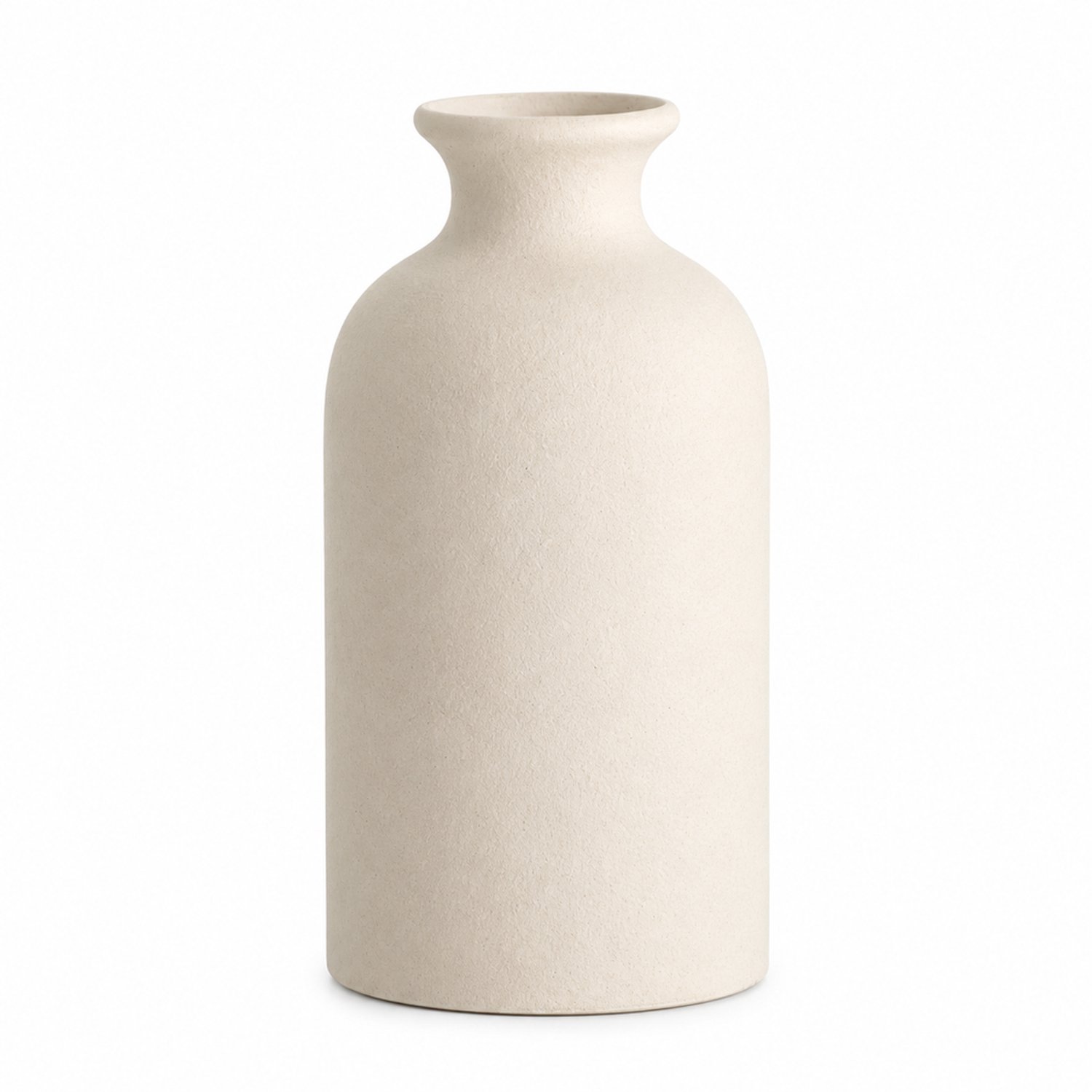SWGOTA Matwitte keramische vaas, 14,3 cm hoog, met smalle hals en uitlopende rand, voor kunstbloemen