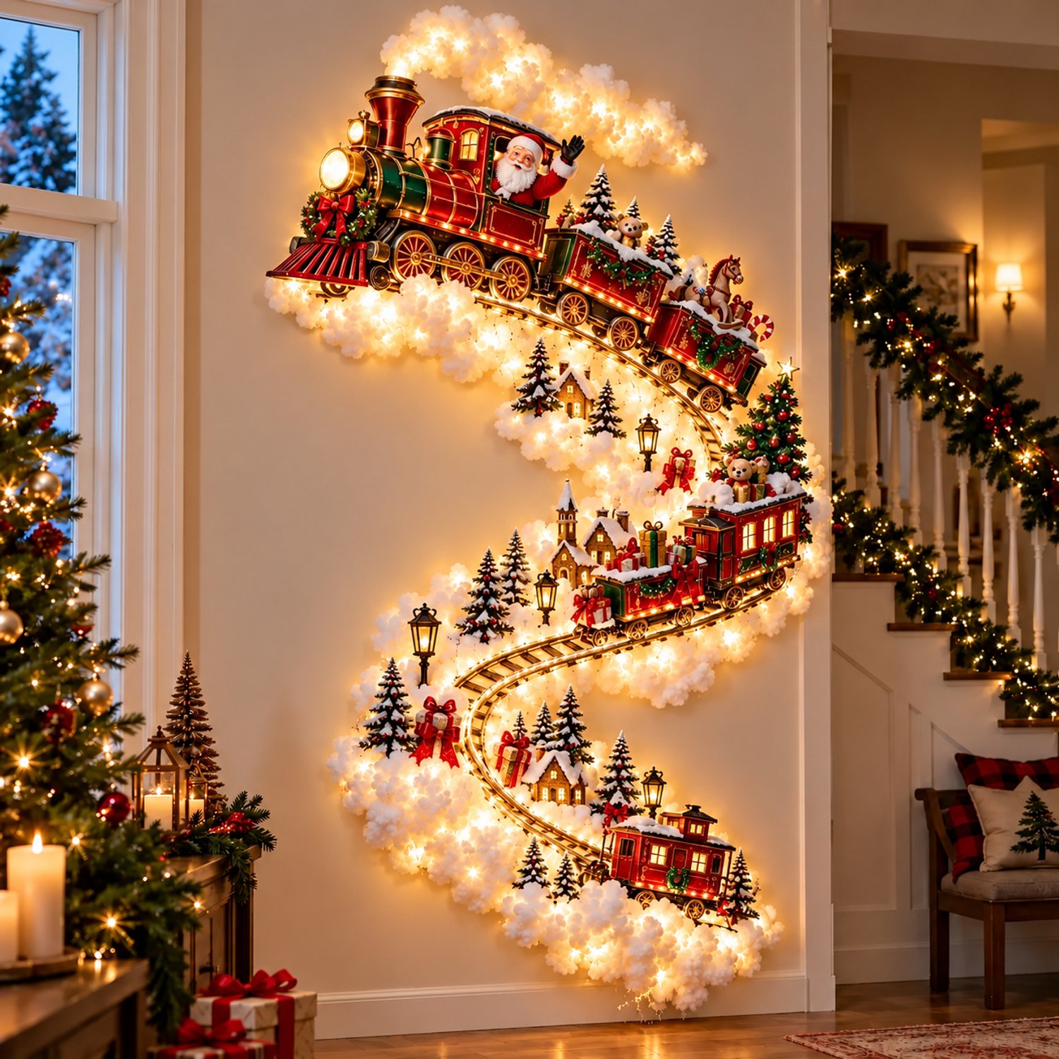 DayeLabel Wandlamp binnen - Kerstdecoratie - Kersttrein - 60 cm – foto 6