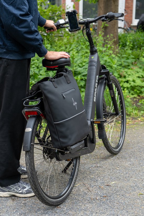 Voltano E-bike City Shopper Enkele Fietstas - Zwart - 22 Liter - Laptopvak - 100% Waterdicht van Voltano — afbeelding 2