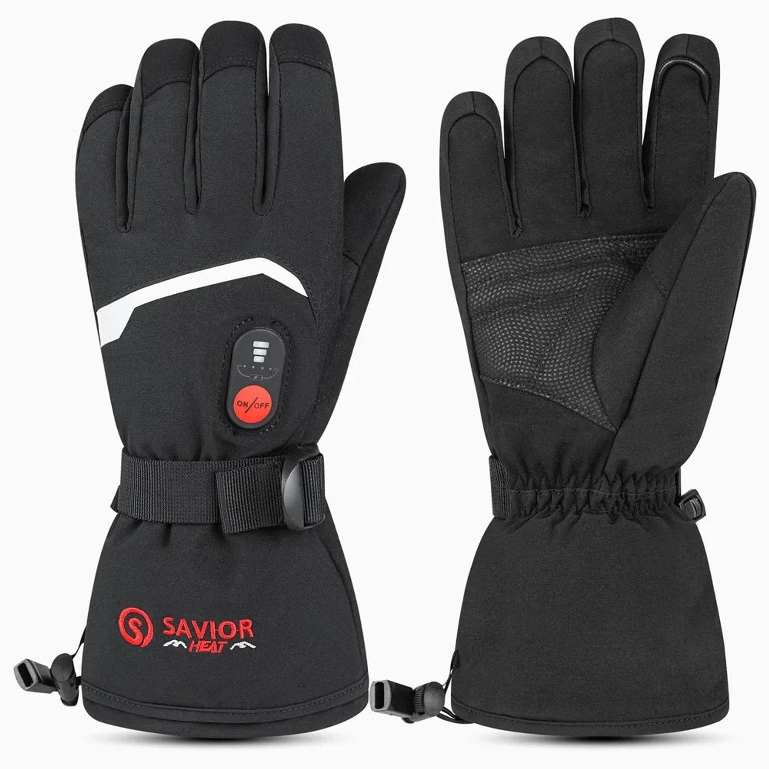 Savior Heat Verwarmde Skihandschoenen – Waterafstotend Touchscreen 2 Accu’s Zwart