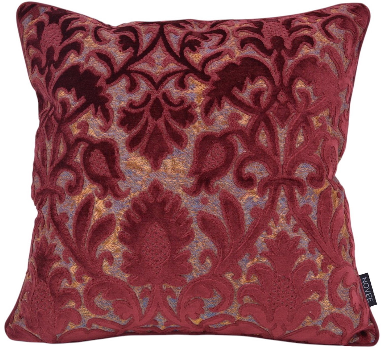 NOVÉE Sierkussen Heritage Burgundy | 45x45 cm | Velvet/Polyester Donkerrood