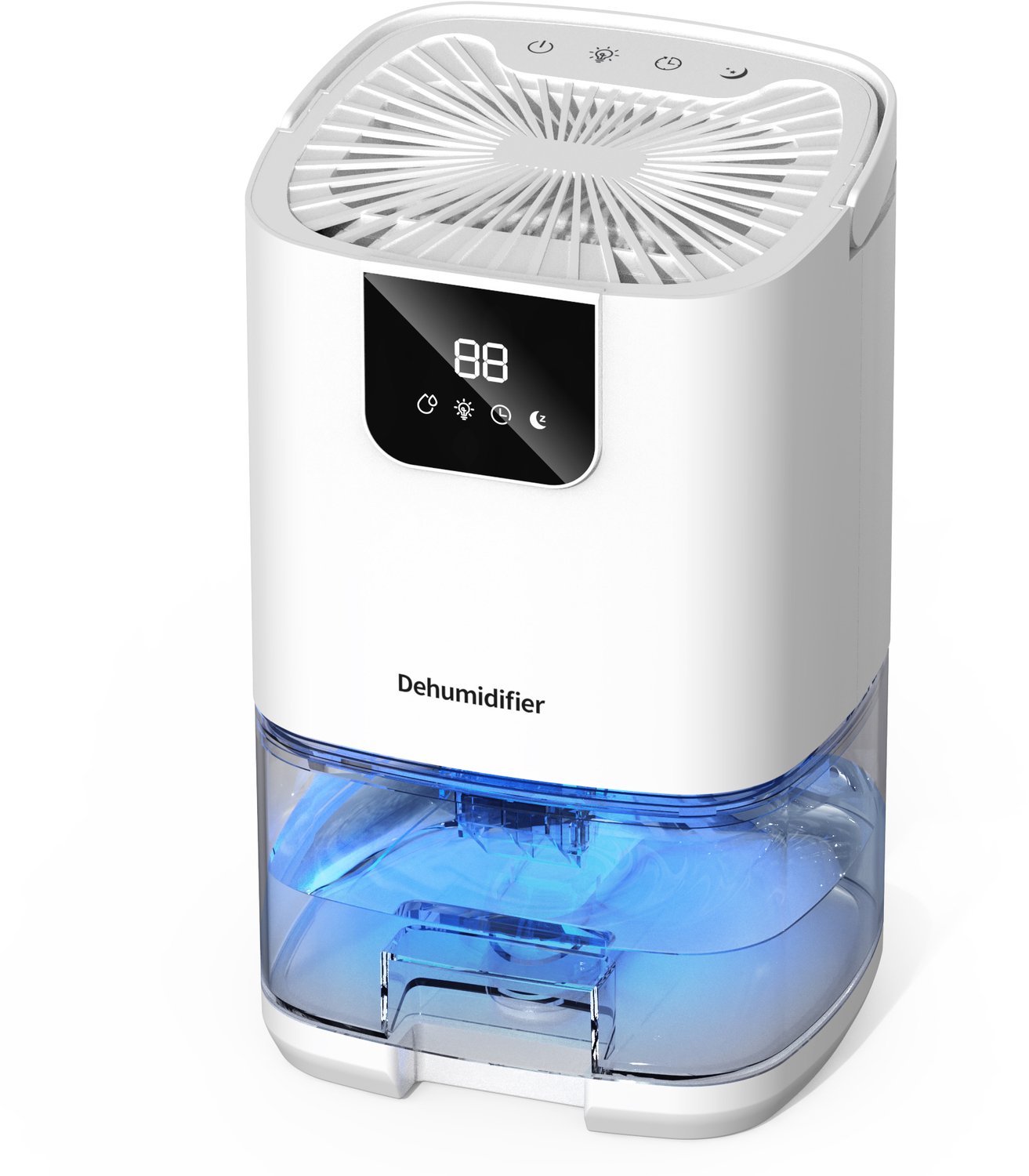 Luchtontvochtiger - Luchtdroger - Vochtverwijderaar - Wit - 220V-240V EU-stekker - 1000 ml - Negatieve Ionen Technologie - 40 W - Energiebesparende Timer - Voor Slaapkamer, Badkamer en Kelder