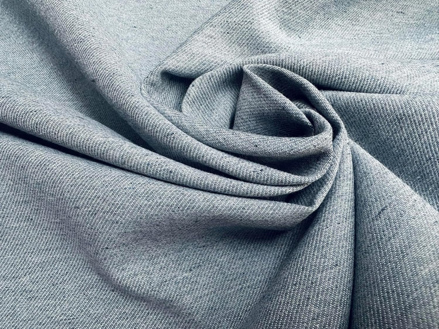Gordijnstof 140 cm breed - effen denim - lichtblauw - perfect voor gordijnen en kussens - ServiceTopper