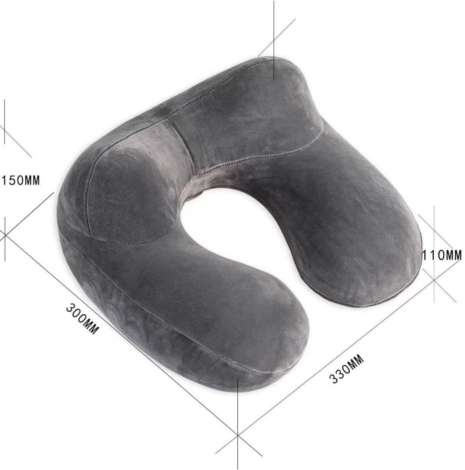 Nekkussen Vliegtuig - Nekkussen Memory Foam - Reiskussen Traagschuim - Grijs