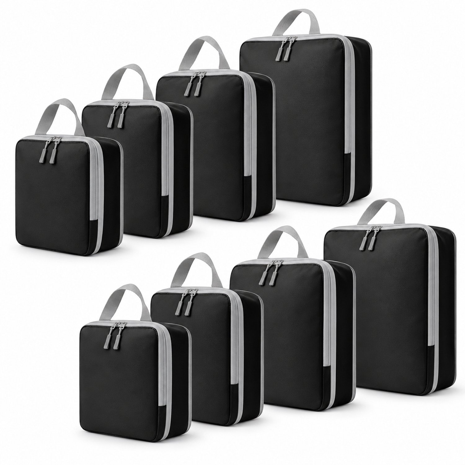 K&R Ventures Compressie kofferorganizers - 8-delig - Zwart