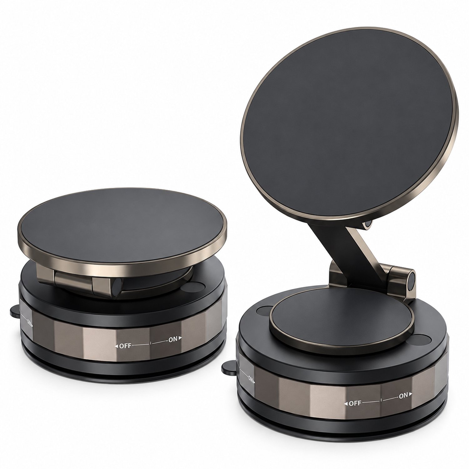 Telefoonhouders auto – magnetische telefoonhouder voor de middenconsole met vacuümzuignap, draaibaar en inklapbaar