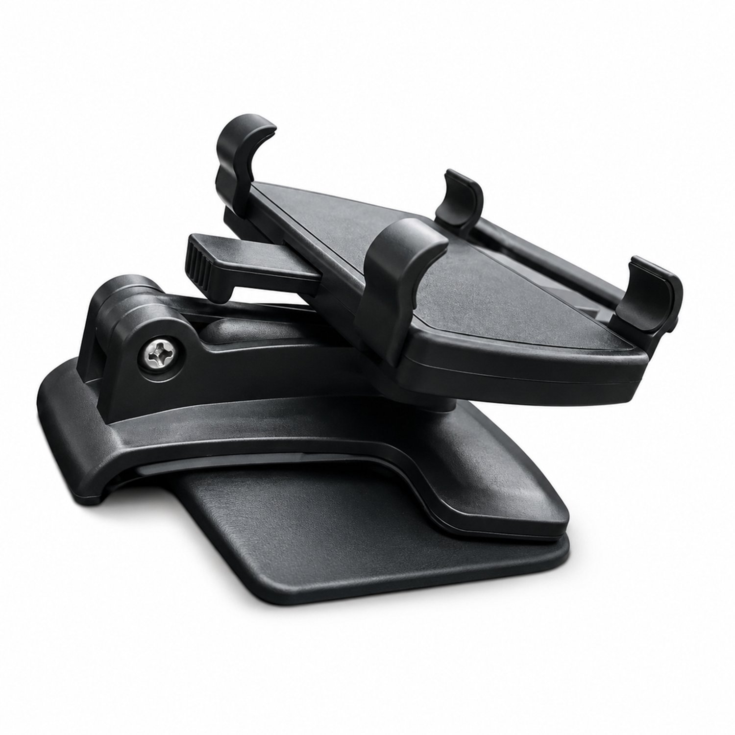 telefoonhouders auto – zwarte telefoonhouder met klemvoet – ABS – 8,3 × 7 × 12 cm – kleurendoos