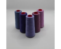 Cucirini Tre Piu Naaimachine overlock garen 5 stuks Mauve Paarse lockgaren lockmachine draad 5000 Yards Grote klos cone
