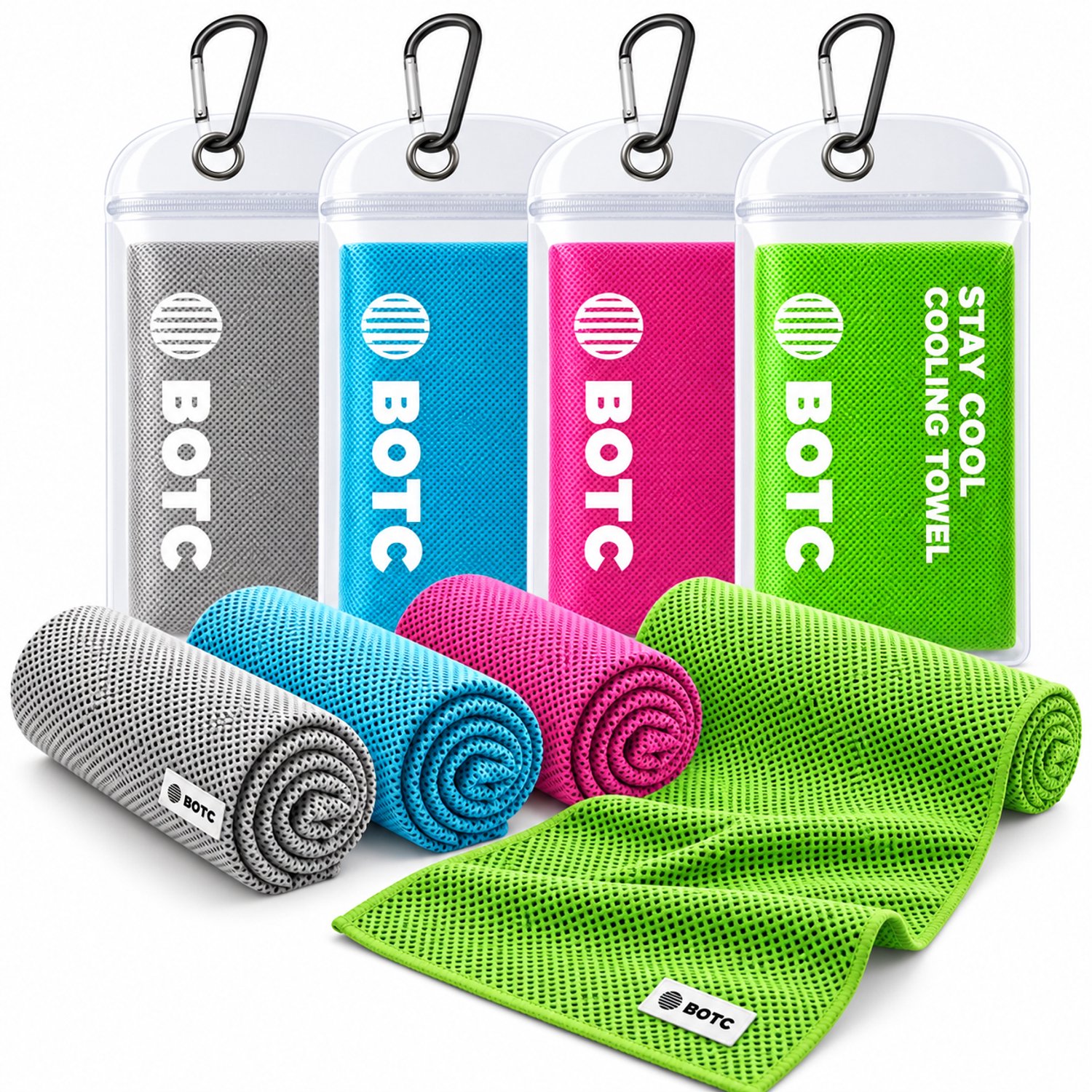 BOTC Towelling Sporthanddoek - Cooling Towel - 100x30cm - 1 set van 4 stuks - Ice Towel - Absorberend - Sneldrogend