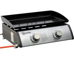 Draagbare gasgrill met insteeksysteem-gas & houtskoolwerking – Incl. gietijzeren grillplaat-draagtas- mobiele steekgasgrill- perfect voor camping-tuin- balkon- outdoor- driehoekige gasgrill