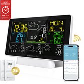 MostEssential Weerstation Wifi Edition - Plug & Play Installatie - Draadloos - Weerstation met Buitensensor - Hygrometer - Binnen en Buiten - 150 Meter Bereik - Inclusief App - Wit - 2 sensors