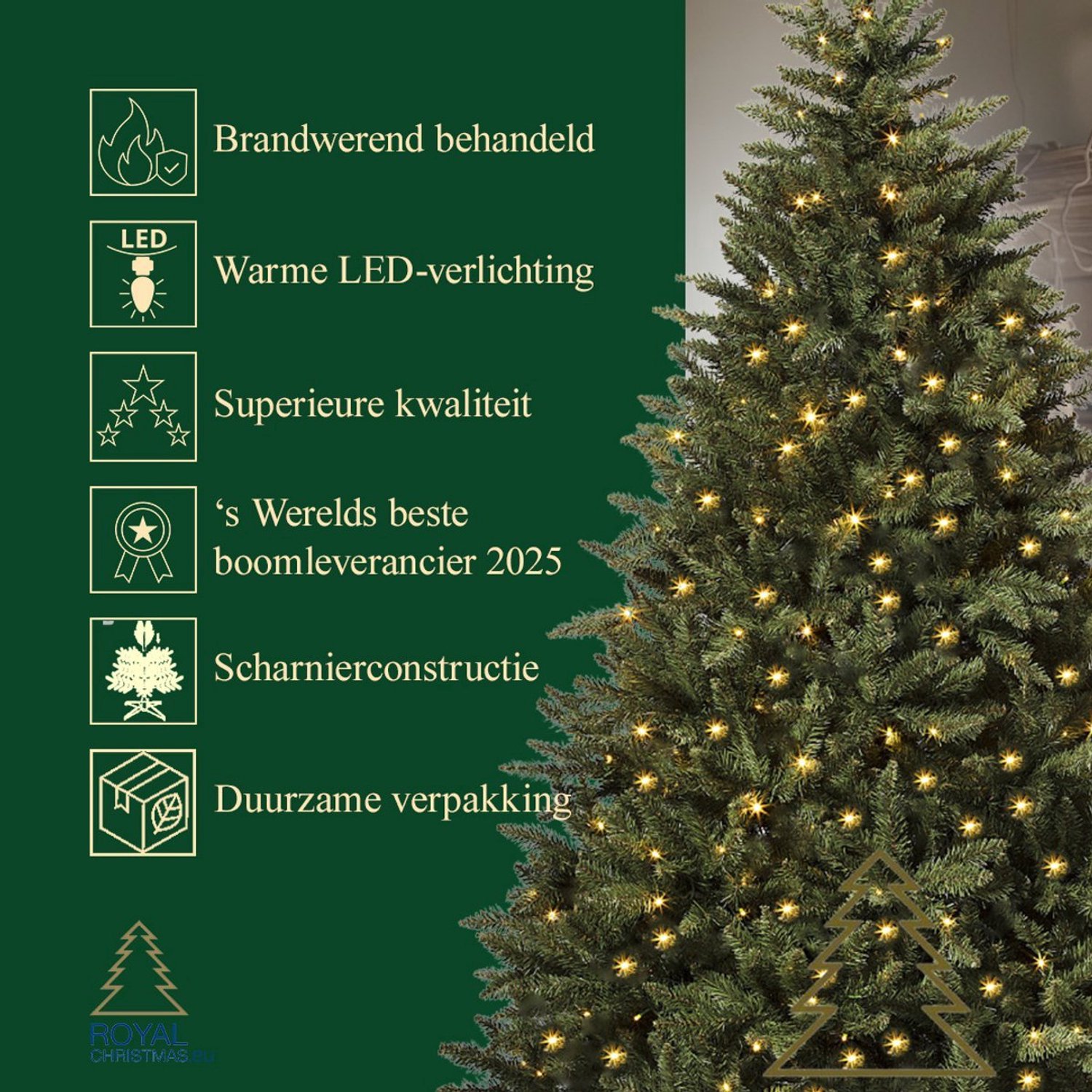 Royal Christmas - Promo kerstboom met verlichting - Washington 180cm – foto 4