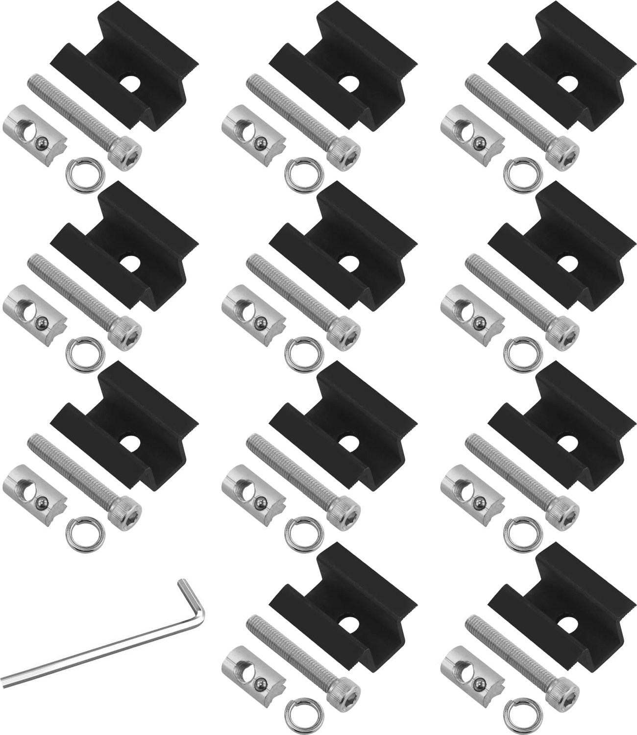 Middenklem 11x - Inclusief schroefsleutel (40 mm) - Voor zonnepanelen - Stabiel ontwerp - Voor modulehoogtes 30-42 mm - Hoogwaardig materiaal - Zonnepaneelklem