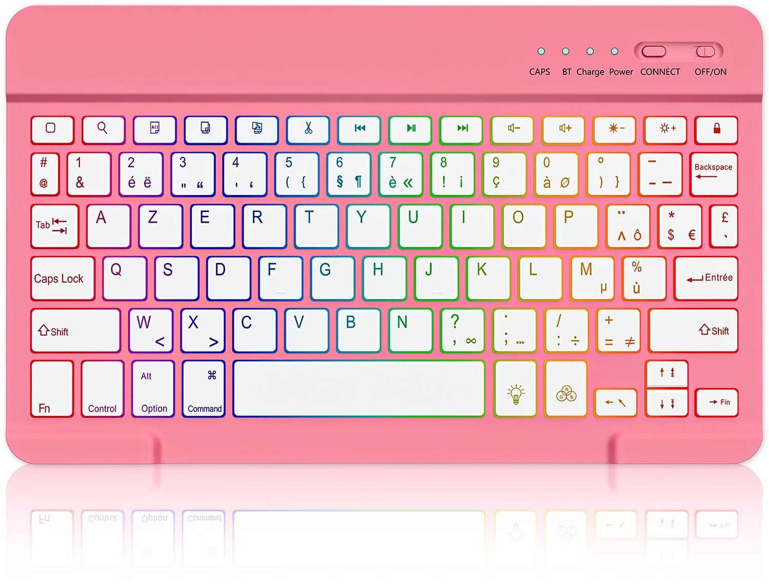 Draadloos Bluetooth Toetsenbord met AZERTY Lay-out en Achtergrondverlichting