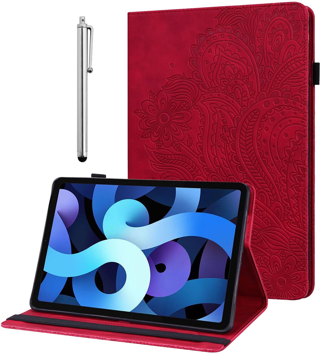 Case voor iPad Mini 6 2021 - Ultra-Dunne Flip PU Leren Cover met Stylus Pen en Beschermfolie Rood