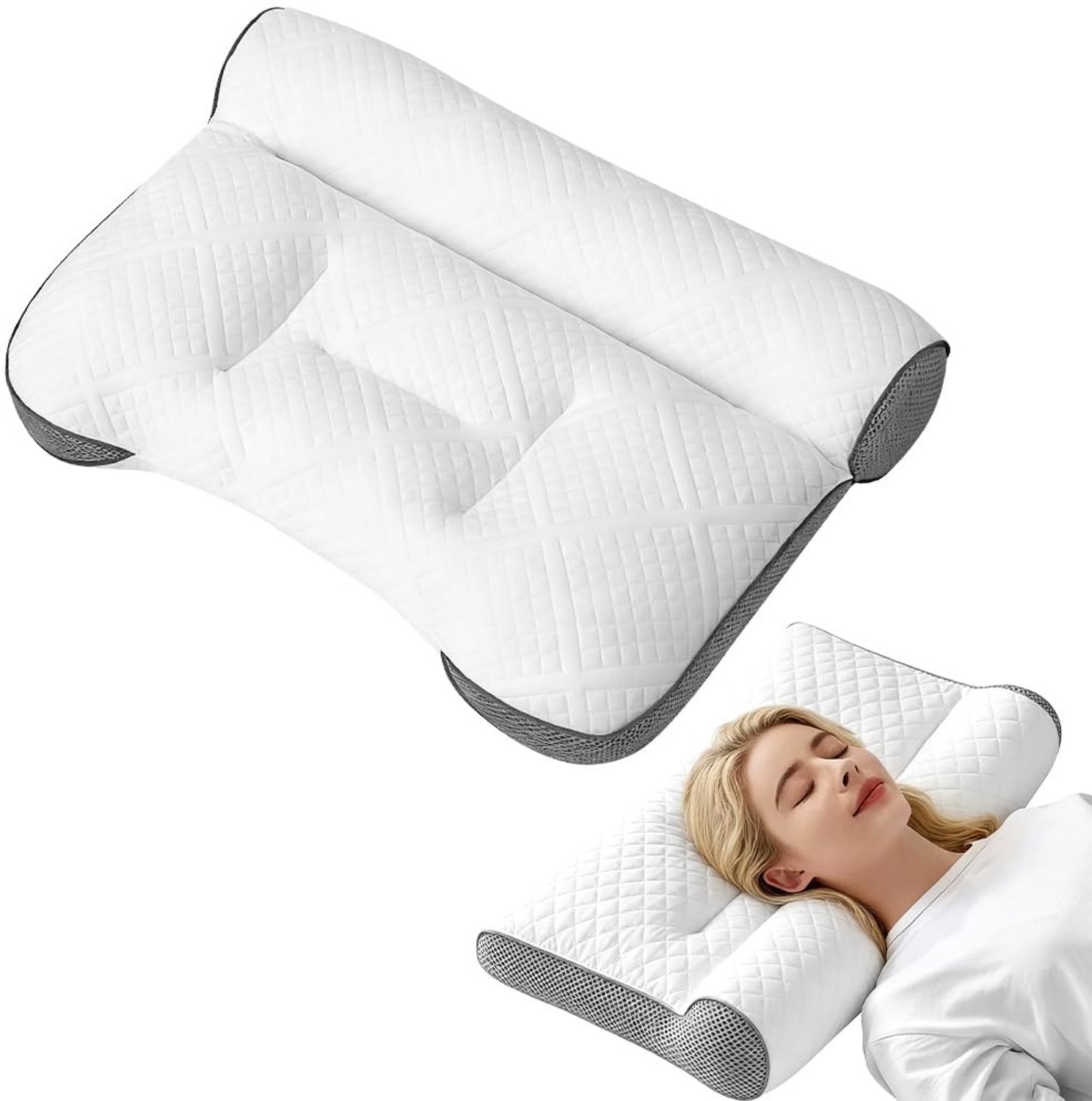 Ergonomisch Hoofdkussen voor Zijslaappers en Rugslapers