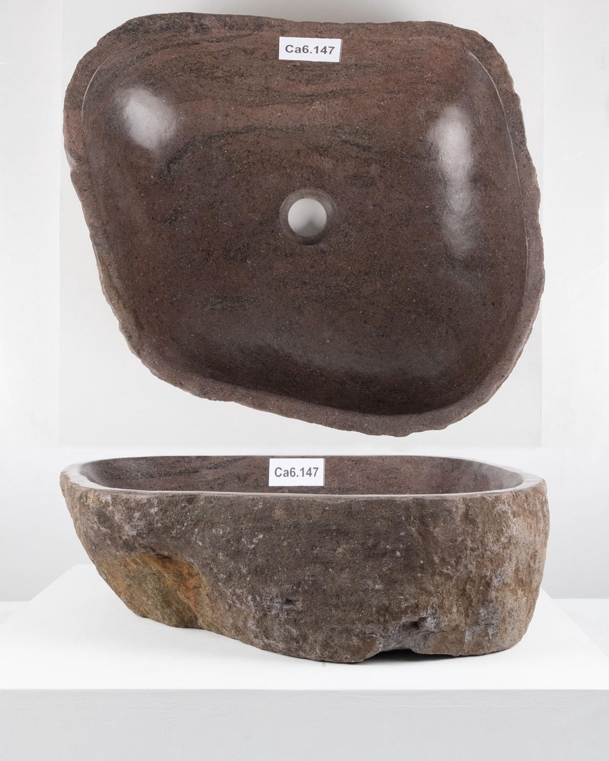 Natuurstenen Wastafel - Rond - 50 cm - Grijs