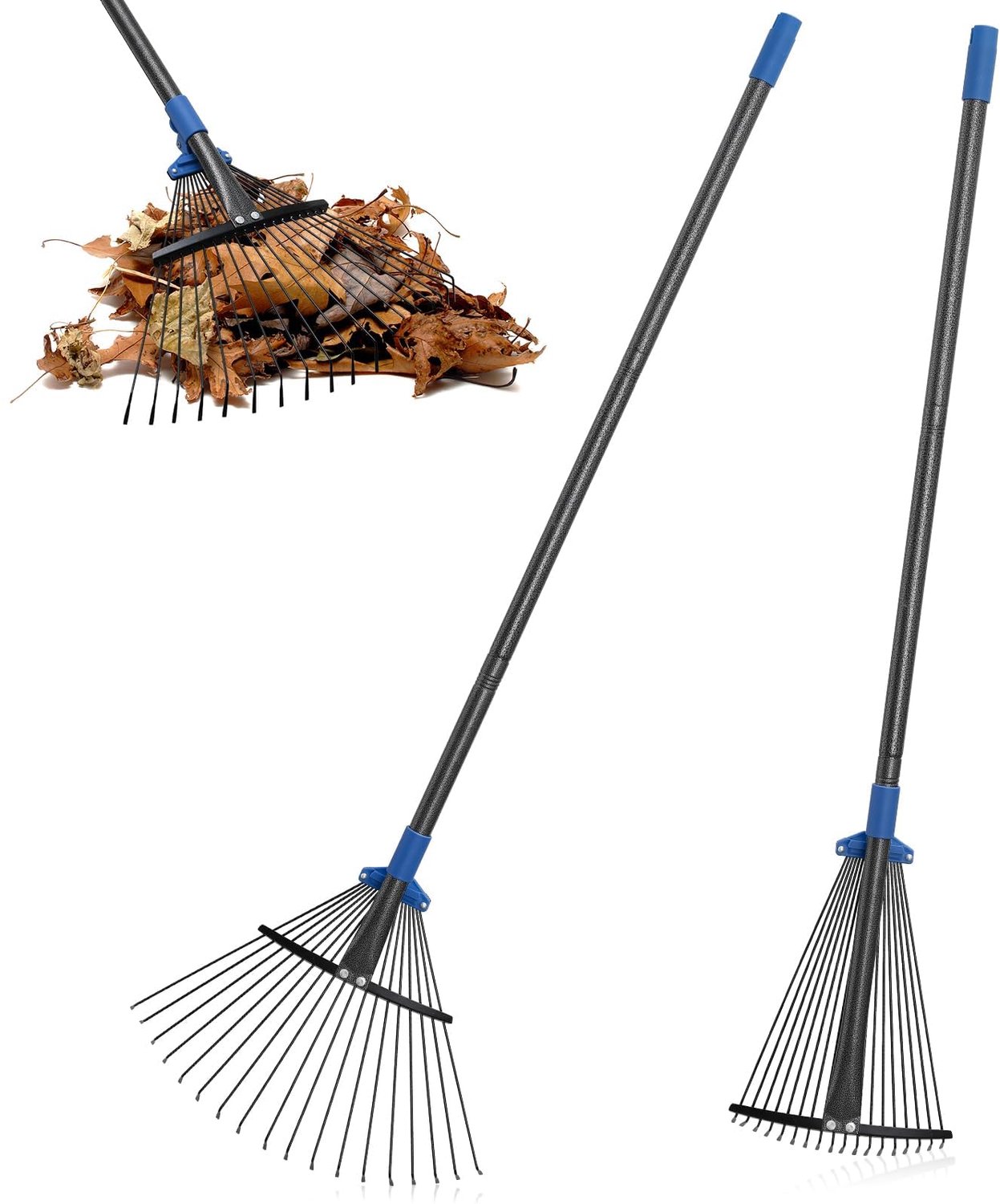 Tuinhark met 18 Tanden - Verstelbare Bladhark 25-45 cm met Ergonomische Handgreep