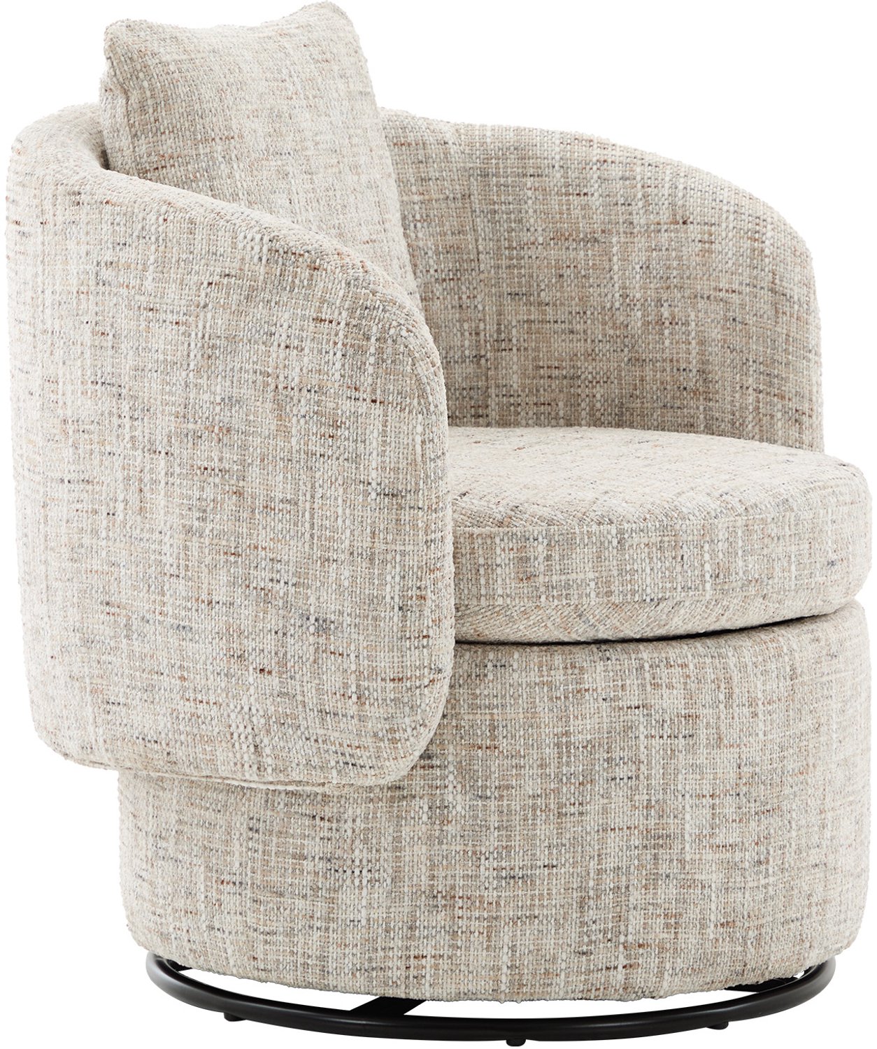 REDOM Draaifauteuil 72 x 66,5 x 76 cm - 360° draaibaar met verborgen opbergruimte - Ivoorwit