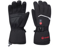 SAVIOR HEAT softshell microvezel handschoenen met touchscreen-compatibiliteit; dun; verwarmd met koolstofvezel voor wintersport — skiën en snowboarden