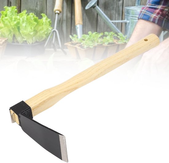 Tuin Hark met Houten Handvat en Versterkte Carbon Stalen Blad — afbeelding 2