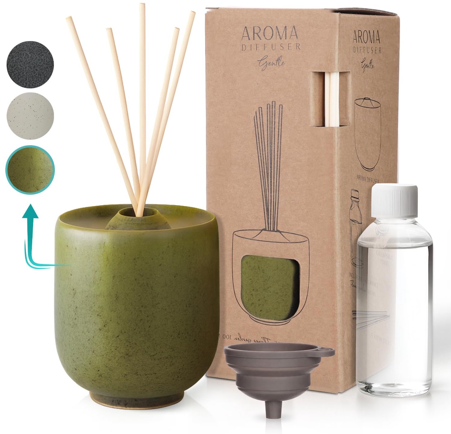 Luxe Keramische Geurdiffuser 100ml met 5 Stokjes - Huisparfum