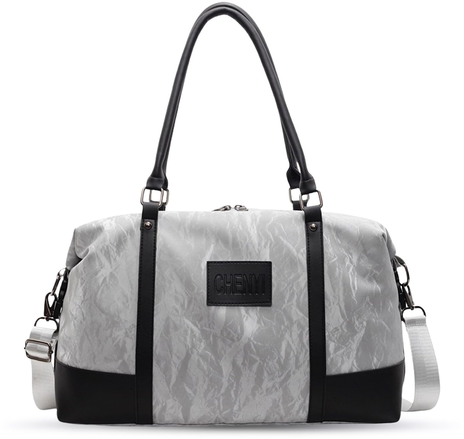 Handbagage 41 x 15 x 25 cm - Opvouwbaar met schouderriem - Zilver