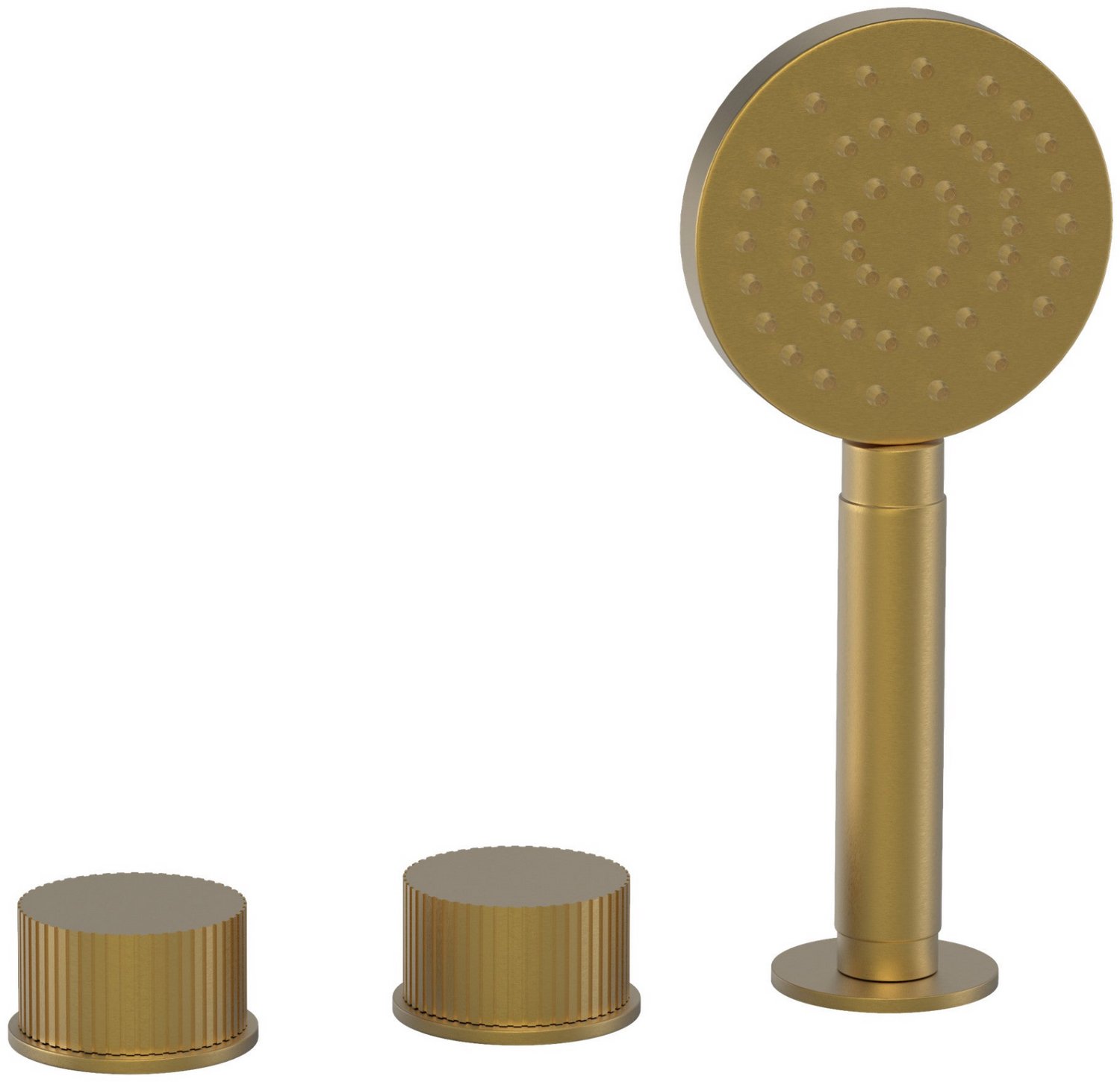 Hotbath Guy GY075R Row badrandcombinatie met ronde handdouche geborsteld messing PVD