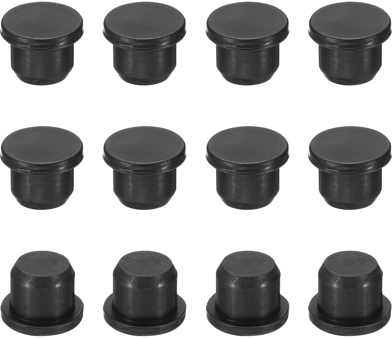 Flexibele doppen met stevige siliconen rubberen stoppen voor gaten van 11-11,5 mm, 12 stuks