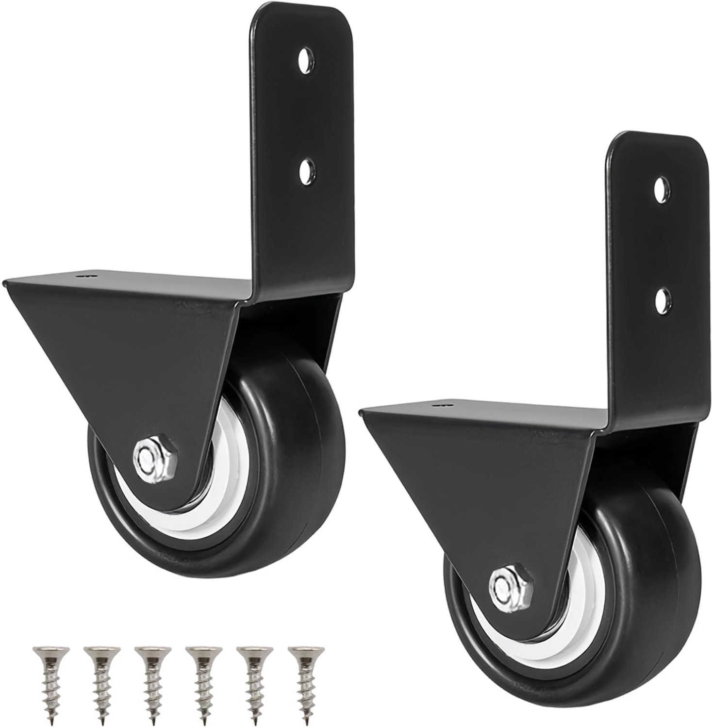 2 Stuks Meubelwieltjes 40mm Zwart